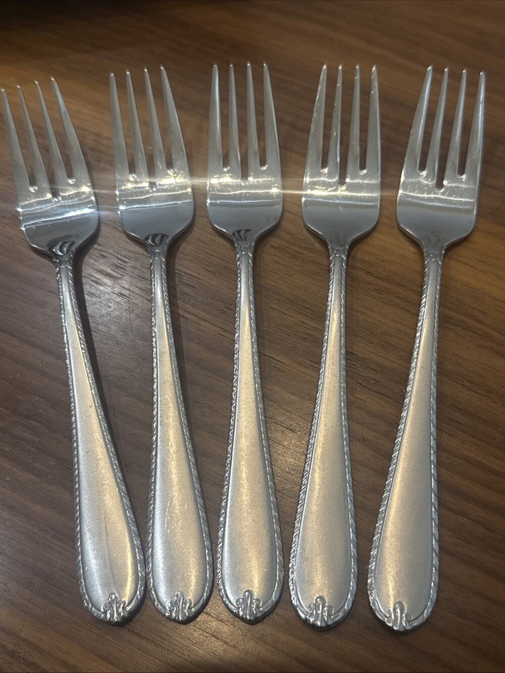5 Hampton Silversmiths RACHELLE FROST Salad Forks Stainless Steel 18/10 Korea